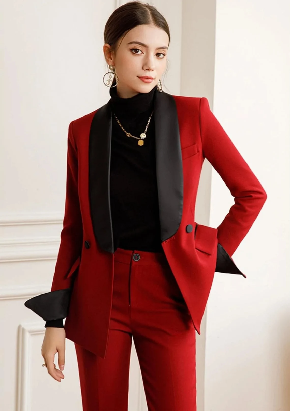 Women Red Luxury Premium 2 Piece Suit/two Piece Suit/top/womens Suit/womens  Suit Set/wedding Suit/ Womens Coats Suit Set. 